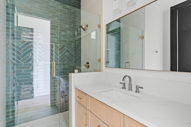 219 Chamberlin St, Nashville, TN 37209 - bathroom with a shower stall and vanity