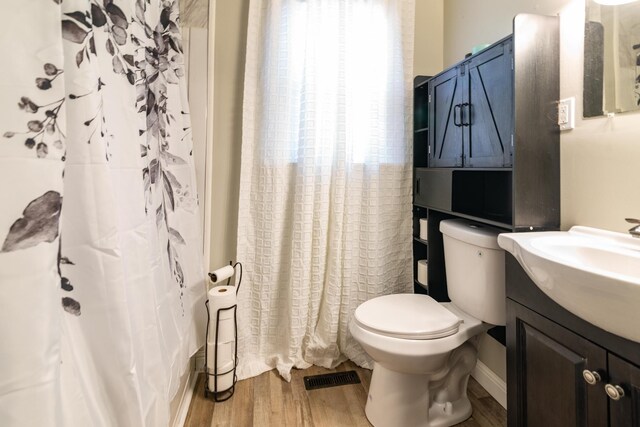 104 3rd Ave NW, Winchester, TN 37398 - full bathroom with wood finished floors, vanity, toilet, and curtained shower