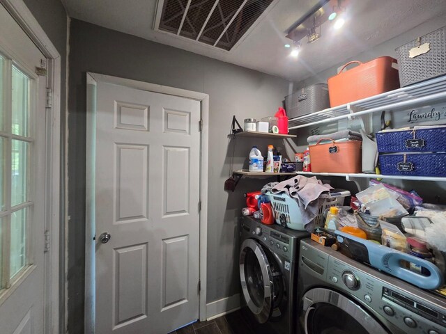 163 Bryan Ave, La Fayette, KY 42254 - laundry area with separate washer and dryer and wood finished floors