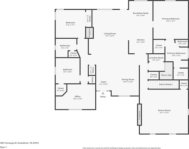 1007 Fairways Dr, Greenbrier, TN 37073 - view of floor plan / room layout