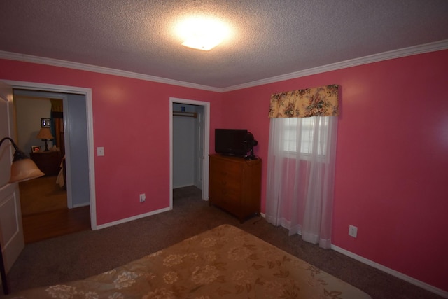 131 Scott Rd, Harriman, TN 37748 - unfurnished bedroom featuring a textured ceiling, carpet floors, ornamental molding, and baseboards