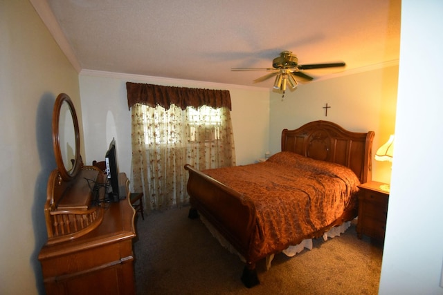 131 Scott Rd, Harriman, TN 37748 - carpeted bedroom with ornamental molding and a ceiling fan