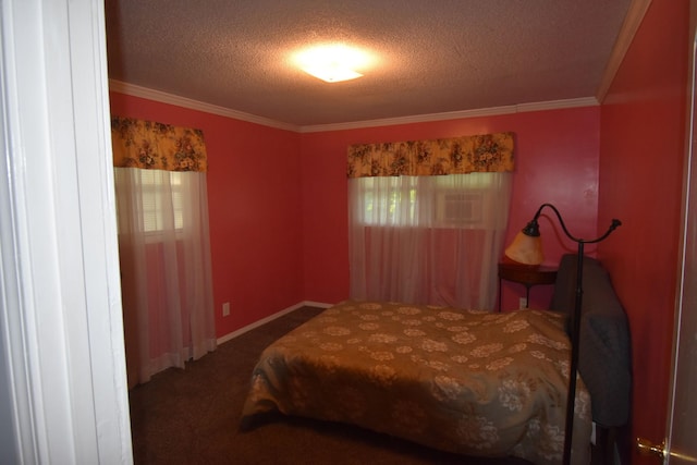 131 Scott Rd, Harriman, TN 37748 - carpeted bedroom with a textured ceiling, crown molding, and baseboards