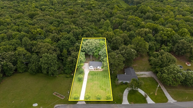 155 Deer Cir, Estill Springs, TN 37330 - aerial view of property and surrounding area featuring a heavily wooded area and property boundaries highlighted