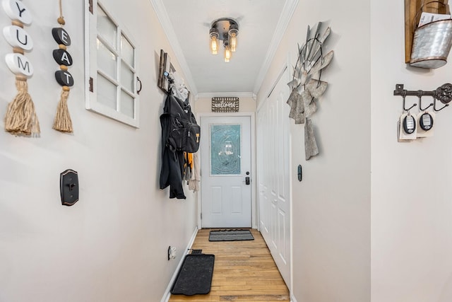 155 Deer Cir, Estill Springs, TN 37330 - doorway with ornamental molding, light wood finished floors, and baseboards