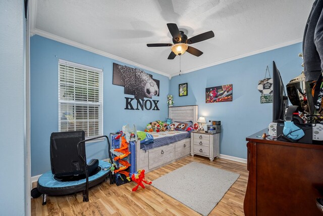 155 Deer Cir, Estill Springs, TN 37330 - bedroom with wood finished floors, crown molding, baseboards, and ceiling fan