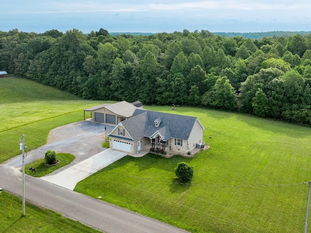 1383 Smith Chapel Rd, Shelbyville, TN 37160 - aerial view of property and surrounding area featuring a heavily wooded area