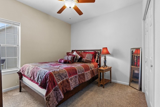 517 Eversholt Ct, Antioch, TN 37013 - carpeted bedroom featuring baseboards, ceiling fan, and a closet