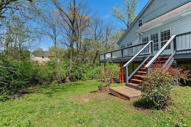 517 Eversholt Ct, Antioch, TN 37013 - view of grassy yard featuring a wooden deck and stairs