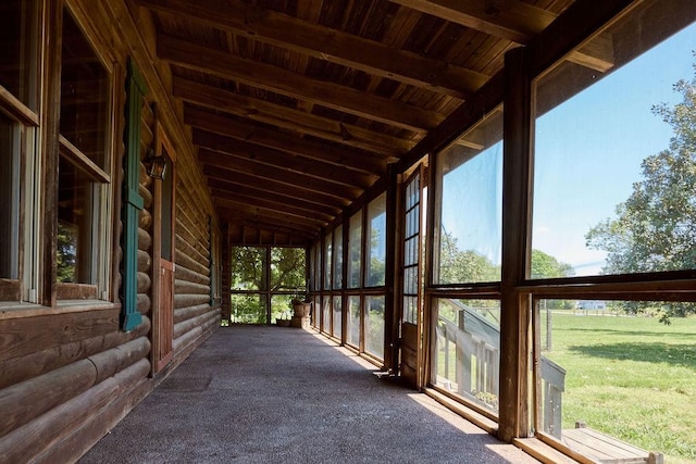 1794 Mosley Ferry Rd, Chapmansboro, TN 37035 - unfurnished sunroom featuring vaulted ceiling