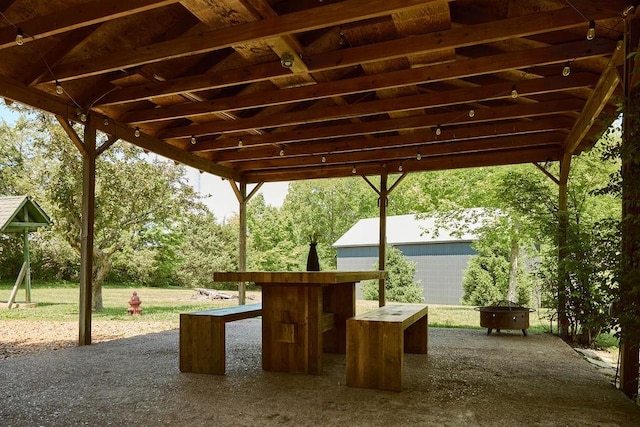 1794 Mosley Ferry Rd, Chapmansboro, TN 37035 - view of patio / terrace featuring an outdoor fire pit
