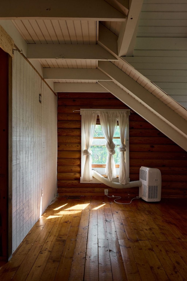 1794 Mosley Ferry Rd, Chapmansboro, TN 37035 - additional living space featuring hardwood / wood-style flooring, rustic walls, and wooden ceiling