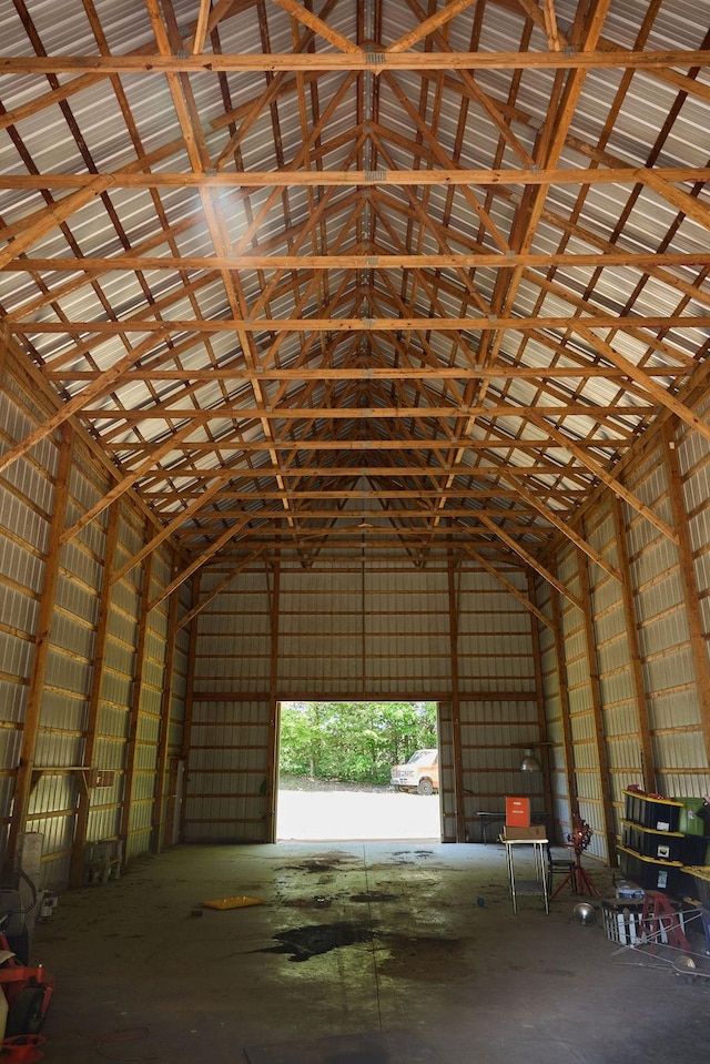 1794 Mosley Ferry Rd, Chapmansboro, TN 37035 - miscellaneous room with metal wall and high vaulted ceiling