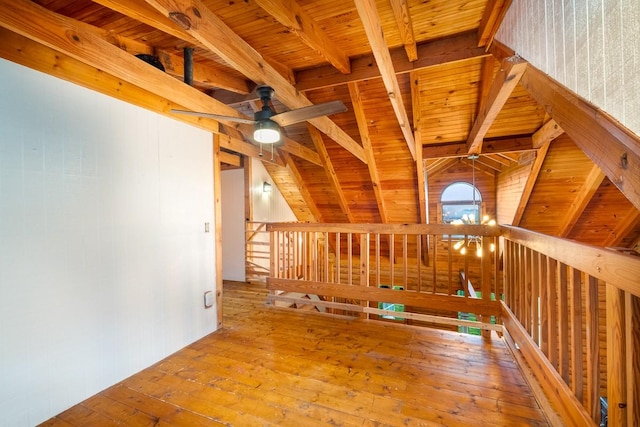 1794 Mosley Ferry Rd, Chapmansboro, TN 37035 - empty room featuring wood ceiling, ceiling fan, and wood-type flooring