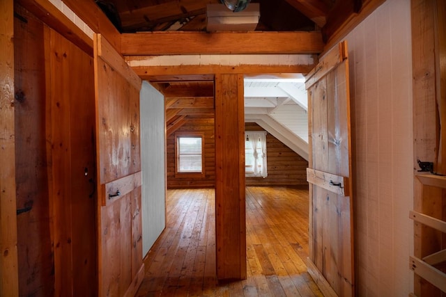 1794 Mosley Ferry Rd, Chapmansboro, TN 37035 - hall featuring light wood-style floors and wooden walls