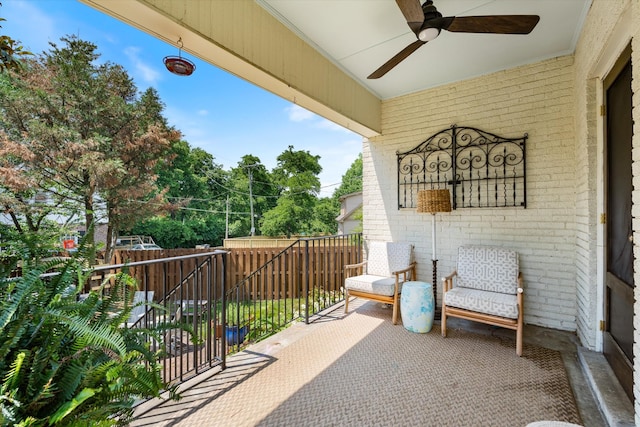 2209 Natchez Trce, Nashville, TN 37212 - view of patio / terrace with ceiling fan and fence