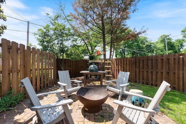 2209 Natchez Trce, Nashville, TN 37212 - view of patio with a fenced backyard and a fire pit