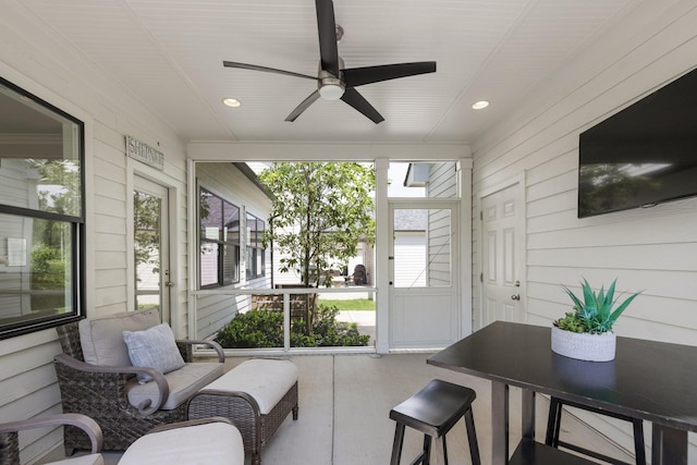 2060 Bushnell Farm Dr, Franklin, TN 37064 - sunroom / solarium featuring ceiling fan and healthy amount of natural light