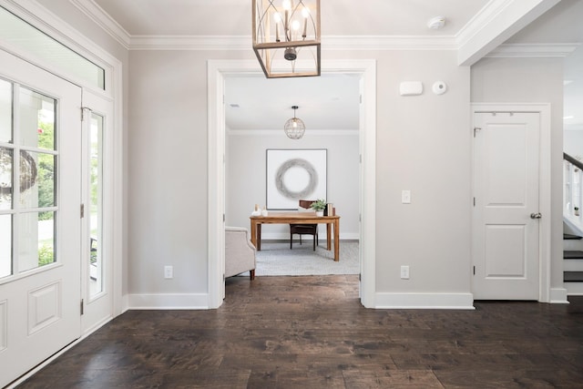 2060 Bushnell Farm Dr, Franklin, TN 37064 - entrance foyer with a chandelier, healthy amount of natural light, baseboards, and ornamental molding