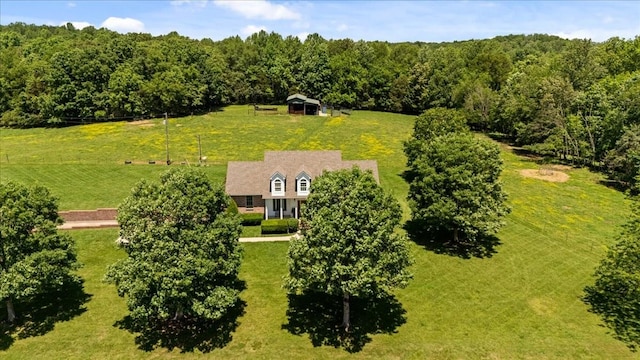 495 Baker Rd, Dickson, TN 37055 - aerial view of property and surrounding area with a heavily wooded area