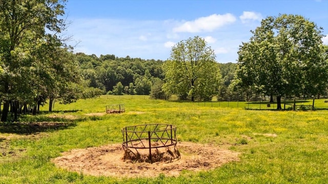 495 Baker Rd, Dickson, TN 37055 - view of community featuring a wooded view and an outdoor fire pit