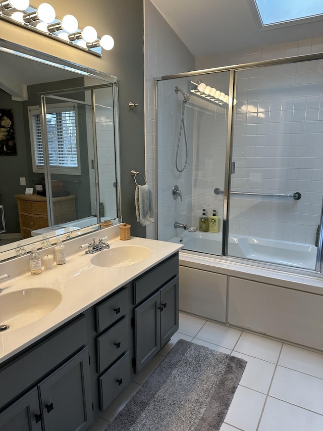 290 Spring Cir, Smithville, TN 37166 - full bath featuring tile patterned floors, shower / bath combination with glass door, and double vanity