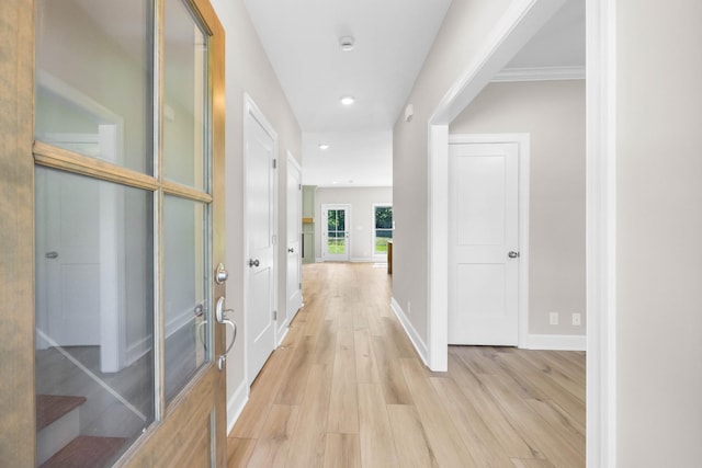 1456 Sango Commons Way, Clarksville, TN 37043 - corridor with light wood finished floors, baseboards, and recessed lighting