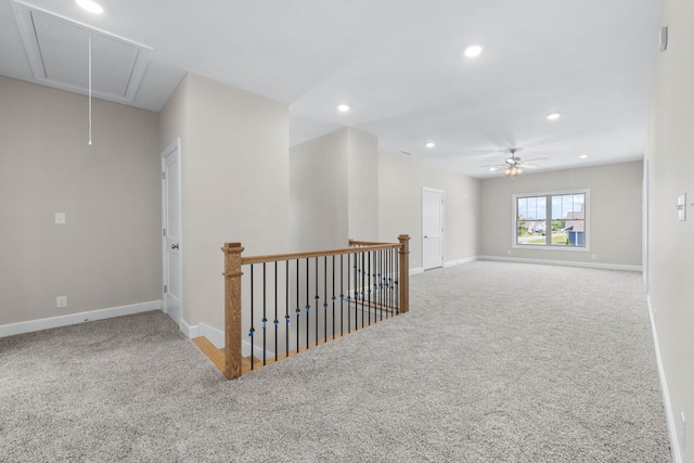 1456 Sango Commons Way, Clarksville, TN 37043 - spare room featuring attic access, carpet floors, baseboards, recessed lighting, and ceiling fan