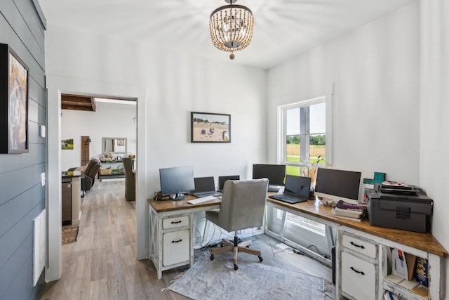 1930 Williams Rd, Lafayette, TN 37083 - office featuring a chandelier and light wood finished floors