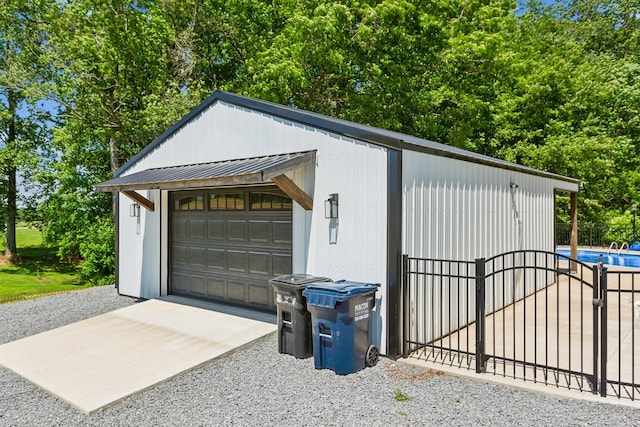 1930 Williams Rd, Lafayette, TN 37083 - detached garage featuring an outdoor pool