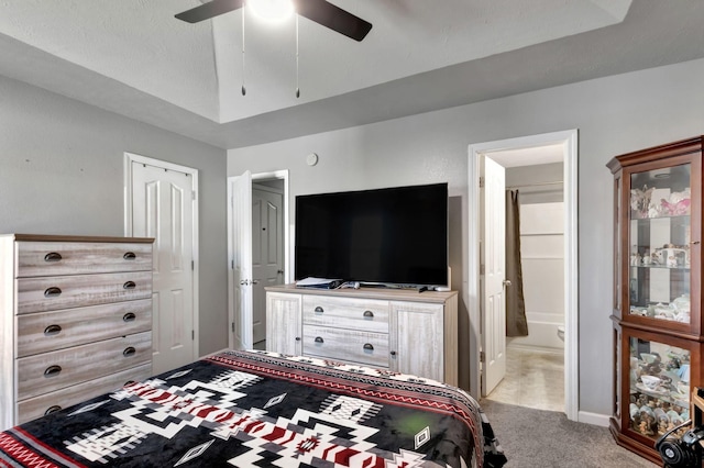 362 Shoshone Pl, Murfreesboro, TN 37128 - carpeted bedroom featuring connected bathroom, a ceiling fan, and baseboards