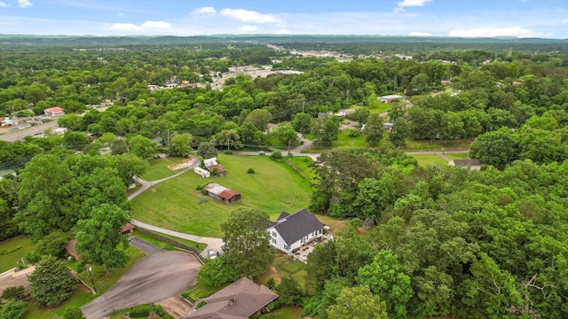 aerial overview of property's location with a forest