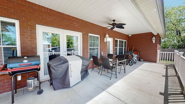 203 Ha Le Koa Ct, Smyrna, TN 37167 - view of patio featuring outdoor dining area, a ceiling fan, and area for grilling