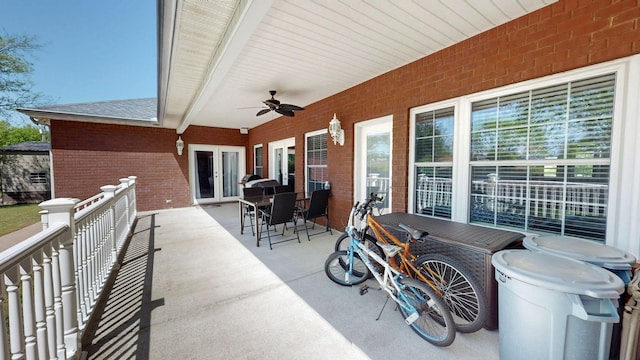203 Ha Le Koa Ct, Smyrna, TN 37167 - view of patio with french doors, a ceiling fan, and outdoor dining space