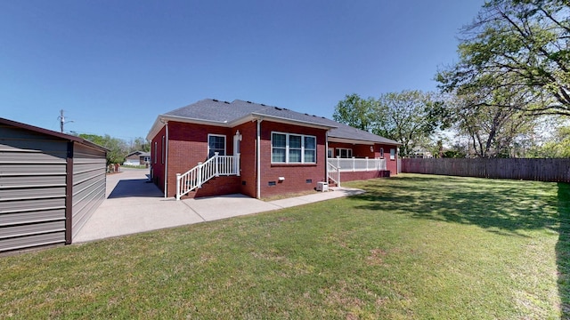 203 Ha Le Koa Ct, Smyrna, TN 37167 - rear view of house featuring brick siding, a patio area, and crawl space