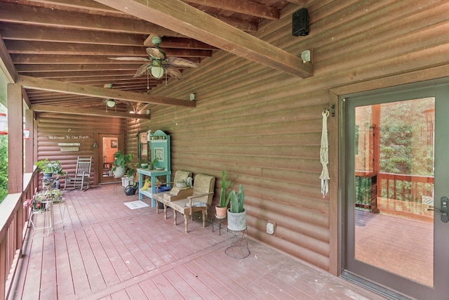 4455 Tarsus Rd, Palmyra, TN 37142 - deck featuring a ceiling fan