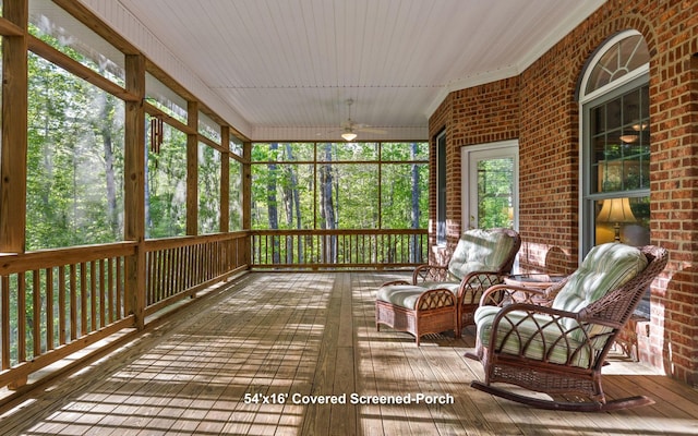 2385 Clear Brooks Dr, Signal Mountain, TN 37377 - sunroom / solarium featuring ceiling fan