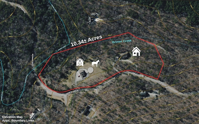 2385 Clear Brooks Dr, Signal Mountain, TN 37377 - map of property location with property parcel outlined