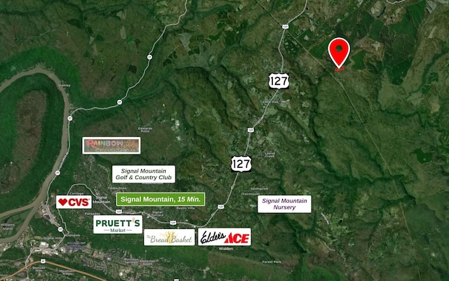 2385 Clear Brooks Dr, Signal Mountain, TN 37377 - aerial map of property and surrounding area