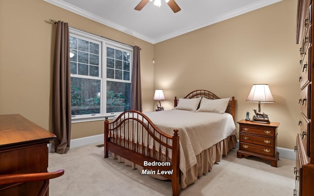 2385 Clear Brooks Dr, Signal Mountain, TN 37377 - bedroom with light colored carpet, crown molding, baseboards, and multiple windows