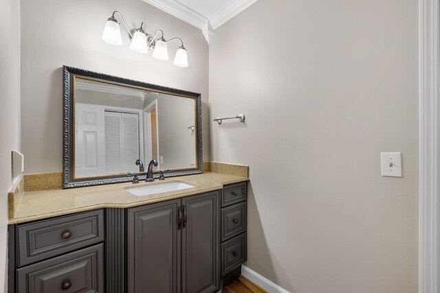 1107 Gardner Dr, Franklin, TN 37064 - bathroom with crown molding and vanity