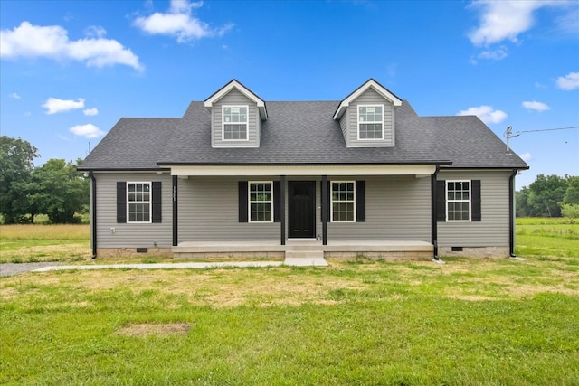 1331 Springplace Rd, Lewisburg, TN 37091 - new england style home with crawl space, covered porch, a front lawn, and roof with shingles