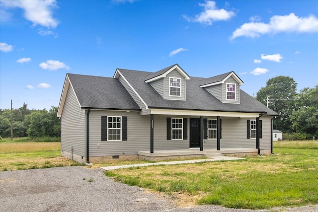 1331 Springplace Rd, Lewisburg, TN 37091 - cape cod-style house featuring crawl space, covered porch, and roof with shingles