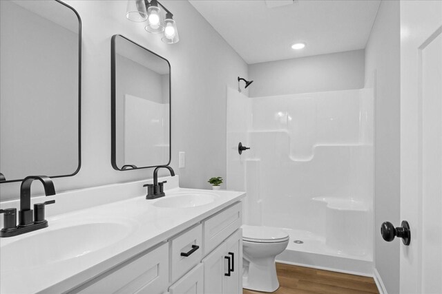 1331 Springplace Rd, Lewisburg, TN 37091 - bathroom with wood finished floors, double vanity, and a shower