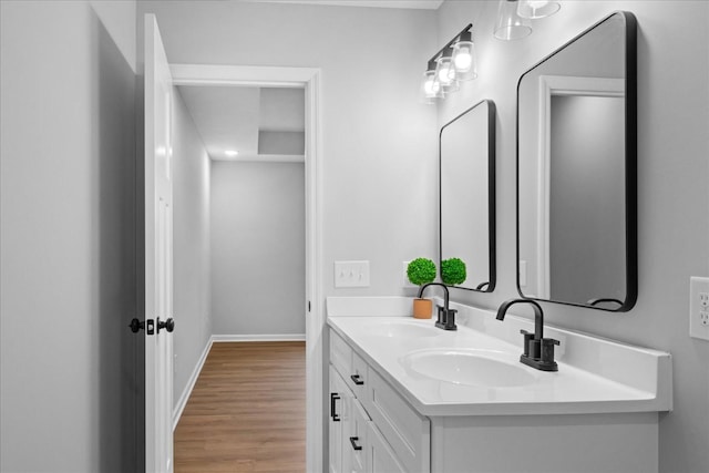 1331 Springplace Rd, Lewisburg, TN 37091 - bathroom featuring double vanity and wood finished floors