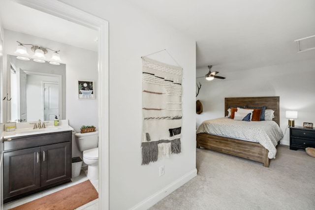 321 Union Pier Dr, Mount Juliet, TN 37122 - bedroom featuring a sink, light colored carpet, ensuite bathroom, and baseboards
