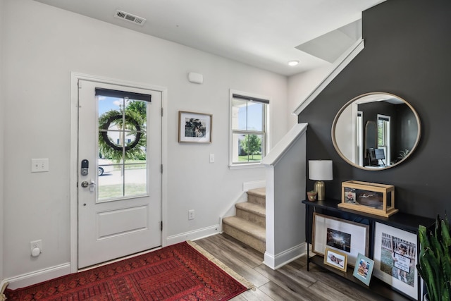 321 Union Pier Dr, Mount Juliet, TN 37122 - entrance foyer featuring wood finished floors, stairs, and baseboards