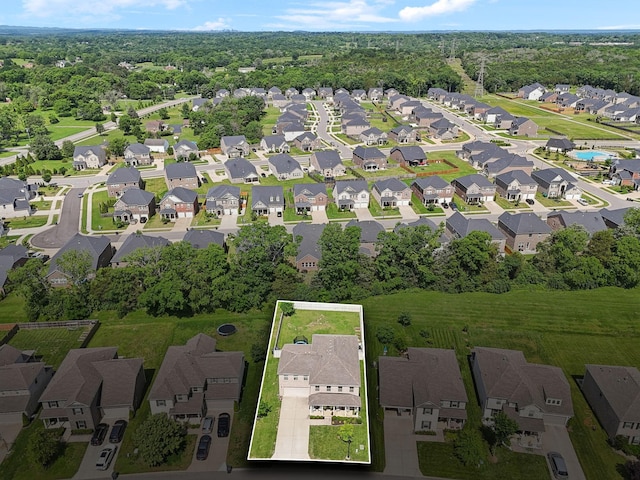 321 Union Pier Dr, Mount Juliet, TN 37122 - aerial view of property and surrounding area featuring nearby suburban area and property boundaries highlighted