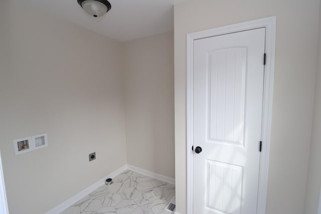 10172 Galen Rd, Lafayette, TN 37083 - laundry room with electric dryer hookup, washer hookup, and baseboards