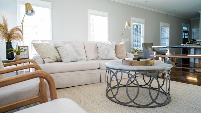 10B Fern Ave, Nashville, TN 37207 - living area with healthy amount of natural light, crown molding, and wood finished floors
